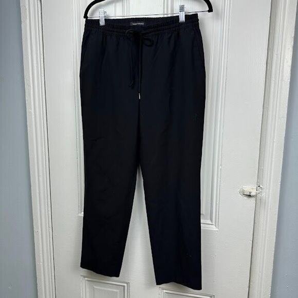 Banana Republic Pants Womens Small Black Drawstring Pockets High Rise Tapered - Picture 1 of 7
